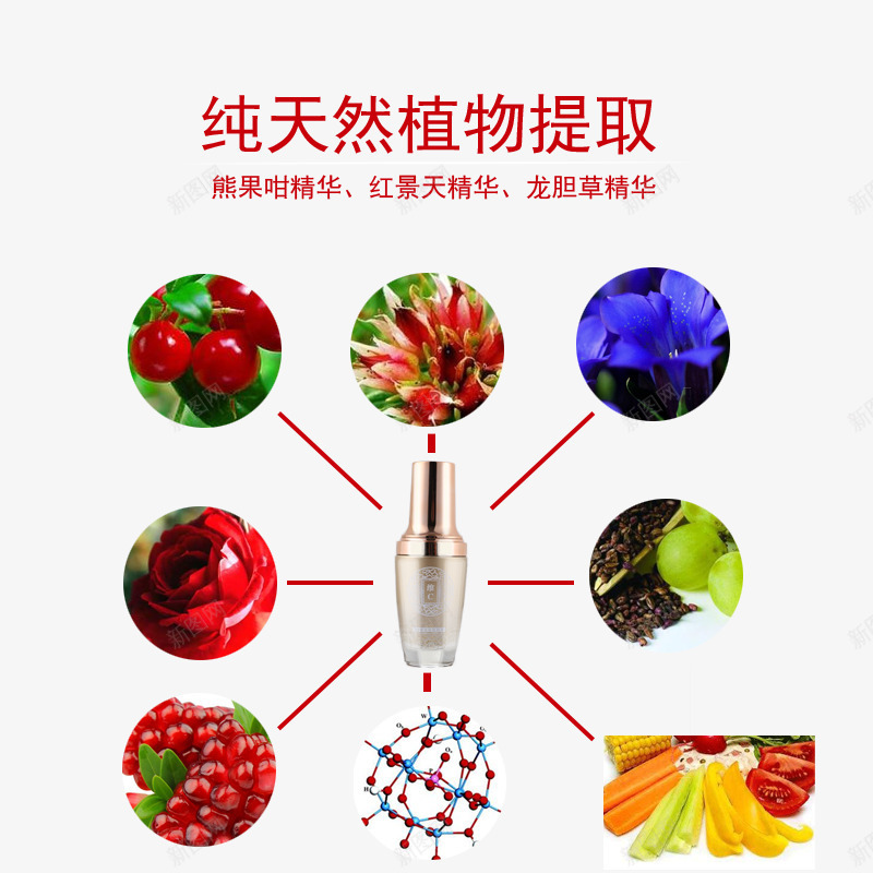 纯天然植物提取png免抠素材_新图网 https://ixintu.com 化妆品 天然护肤 女性 护肤品