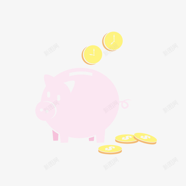 粉色猪储蓄罐png免抠素材_新图网 https://ixintu.com 储蓄 猪 粉色猪储蓄罐矢量 金融 钱币