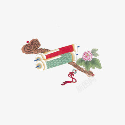 中国风水彩好看的花儿水墨画元素高清图片