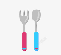 叉子免扣图叉子勺子儿童餐具简笔画图标高清图片