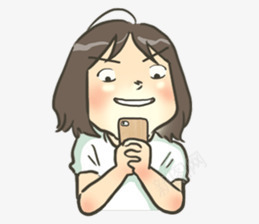 玩手机的女孩卡通png免抠素材_新图网 https://ixintu.com 卡通 女孩 手机