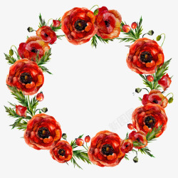 姘村僵鑺变笡红色花朵花环高清图片