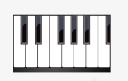 黑白琴键黑白钢琴键盘元素矢量图高清图片