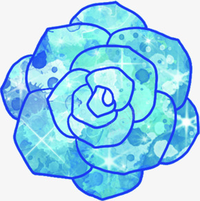蓝色手绘星光创意花朵png免抠素材_新图网 https://ixintu.com 创意 星光 花朵 蓝色