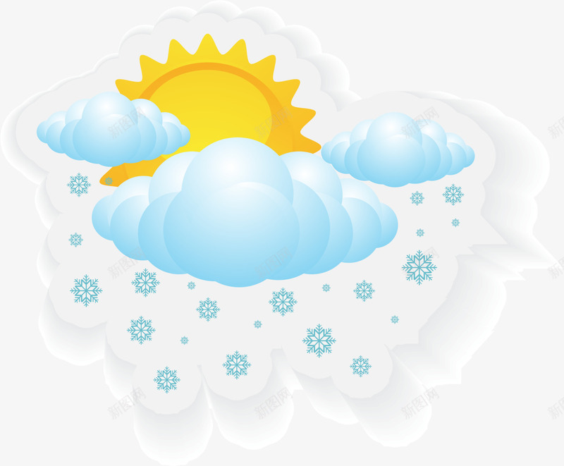 白色卡通雨云png免抠素材_新图网 https://ixintu.com 下雪 云朵 卡通云彩 天气 太阳 白色雨云 装饰图案