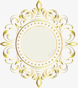 金色欧式花纹标题框矢量图素材