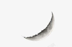 人物虚影月牙形状的真实月球高清图片