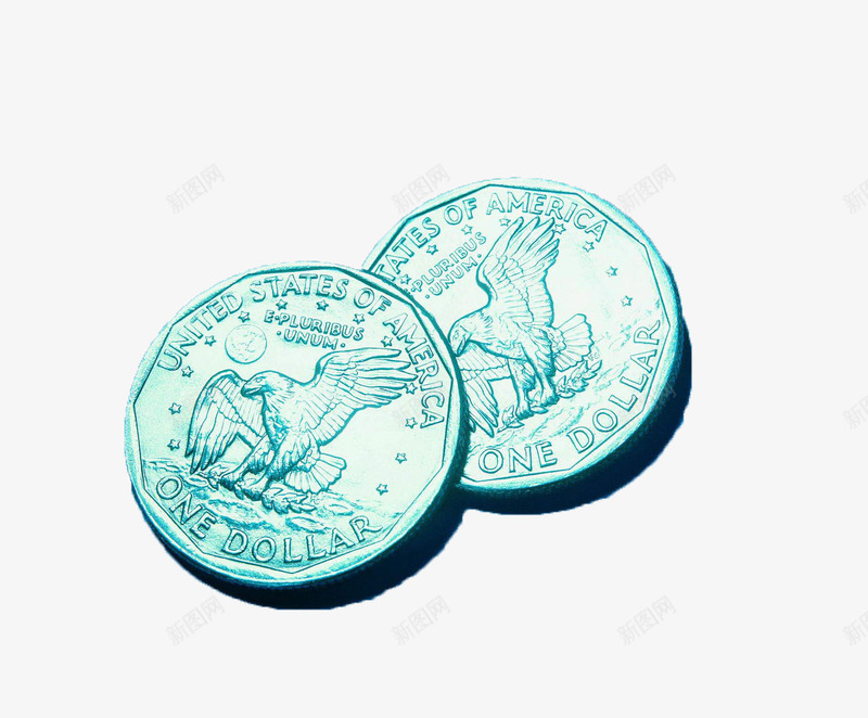 两枚一美元面额硬币png免抠素材_新图网 https://ixintu.com 硬币 美元 金钱 钱币