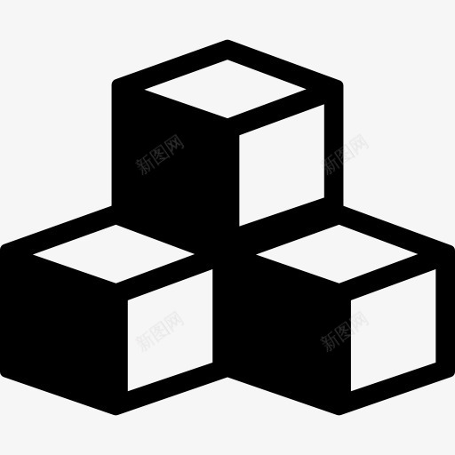 立方体堆栈图标png_新图网 https://ixintu.com 三 堆积 形状 栈 盒 立方体