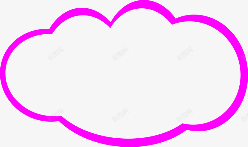 粉色云朵中空白色png免抠素材_新图网 https://ixintu.com 中空 云朵 白色 粉色