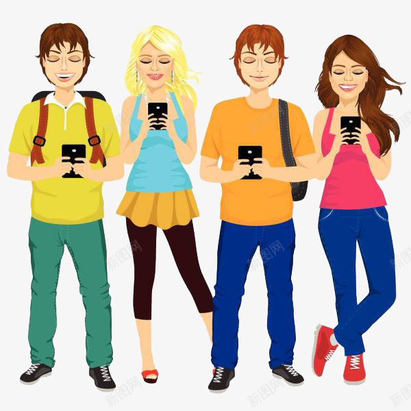 照相的人png免抠素材_新图网 https://ixintu.com 卡通 年轻人 年轻人卡通 手机 手绘 简笔 背包 黄色的