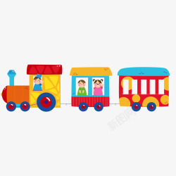 玩耍工具卡通儿童乐园的小火车矢量图高清图片