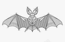 黑白蝙蝠蝙蝠黑白图腾线稿矢量图高清图片