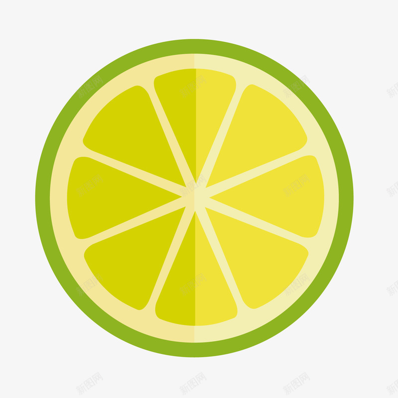 绿色圆弧柠檬食物元素png免抠素材_新图网 https://ixintu.com 卡通插画 吃的 圆弧 柠檬 水墨 纹理 绿色 质感
