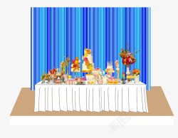 婚礼迎宾区背景卡通婚礼甜品台高清图片
