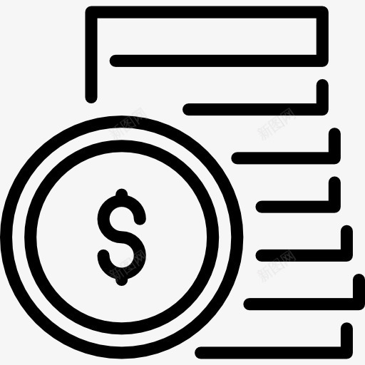 硬币图标png_新图网 https://ixintu.com 业务 商务和购物 栈 现金 货币 金币黑白 钱 钱币