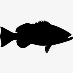 鱼轮廓鱼形状的蓝鳍笛鲷笛鲷图标高清图片