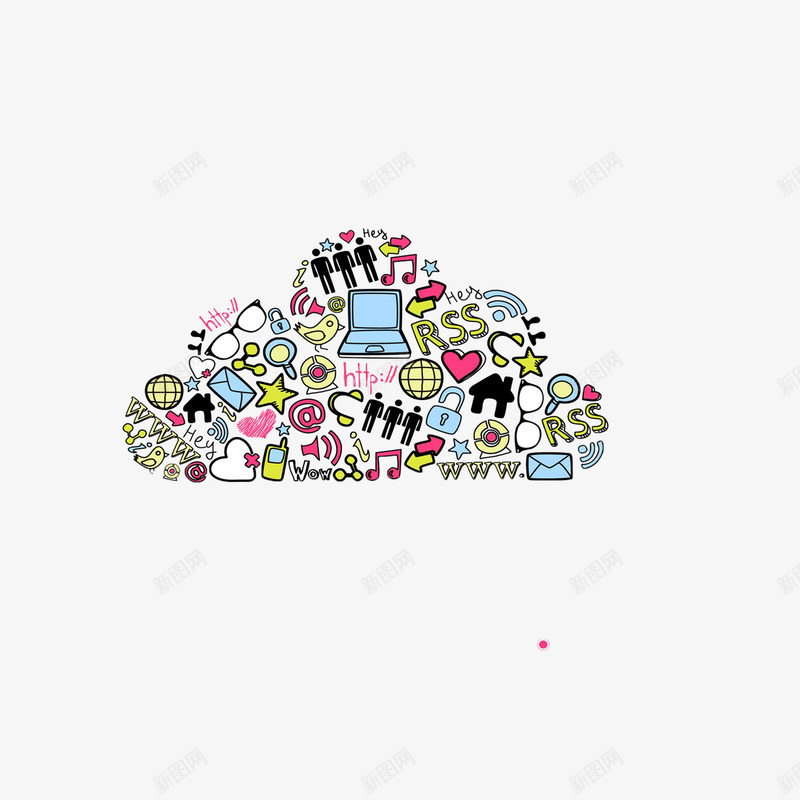 云朵png免抠素材_新图网 https://ixintu.com 云朵 创意 彩色 拼图 杂物