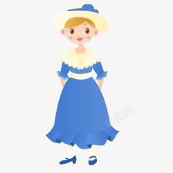 童装公主裙蓝色的童装裙子矢量图高清图片
