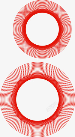 回型圆圈红色线条圆圈高清图片