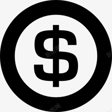 美元硬币的象征图标图标