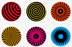 螺旋圆圈彩色圆圈扭曲矢量图高清图片