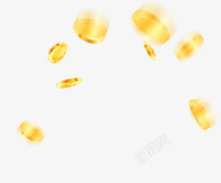 金色漂浮钱币素材