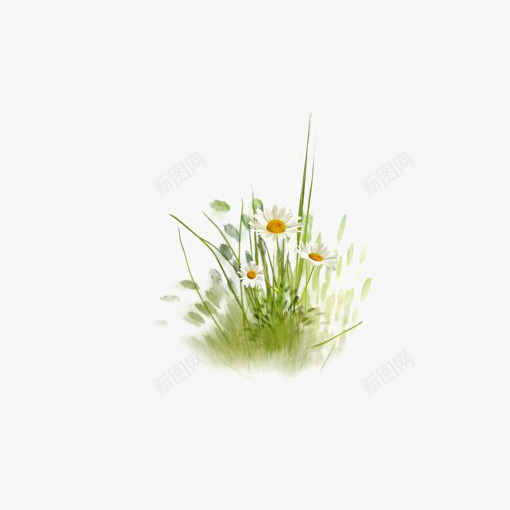 绿色草地png免抠素材_新图网 https://ixintu.com 小花 植物 白色花朵 绿色 花朵 草 野花 鲜花