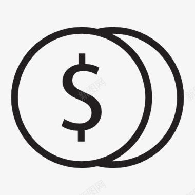 美元钱币图标图标