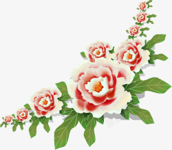 手绘装饰牡丹花卉元素素材