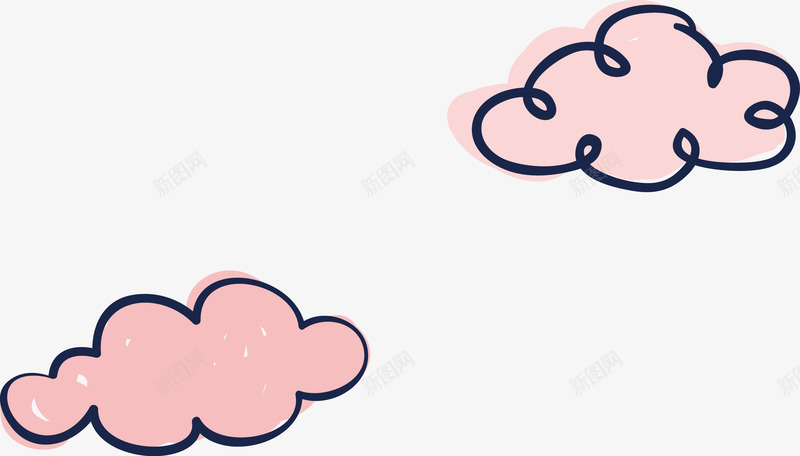 手绘粉红色的云朵矢量图ai免抠素材_新图网 https://ixintu.com 云 云朵 手绘 粉红色的云 粉色 粉色的云 矢量图