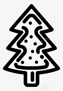 黑白圣诞树装饰图案图标图标