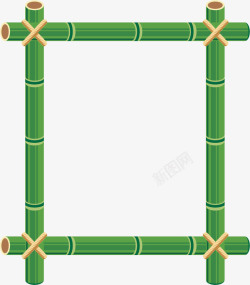 方形竹子方形绿色画框竹子矢量图高清图片