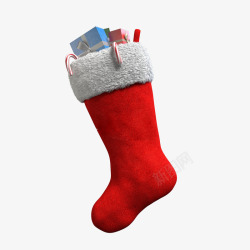 红袜子有礼物的素材