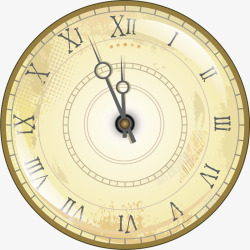 古典时钟手绘黄色时钟高清图片