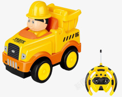黄色儿童玩具遥控工程车素材