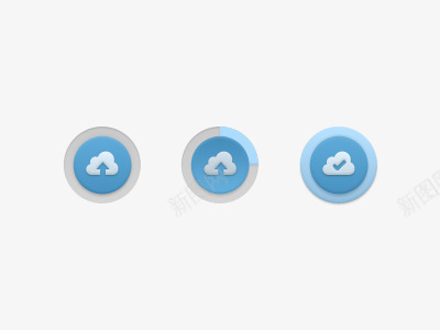 圆形蓝色云朵图章图标psd_新图网 https://ixintu.com 上传图案 图章 圆形 蓝色云朵