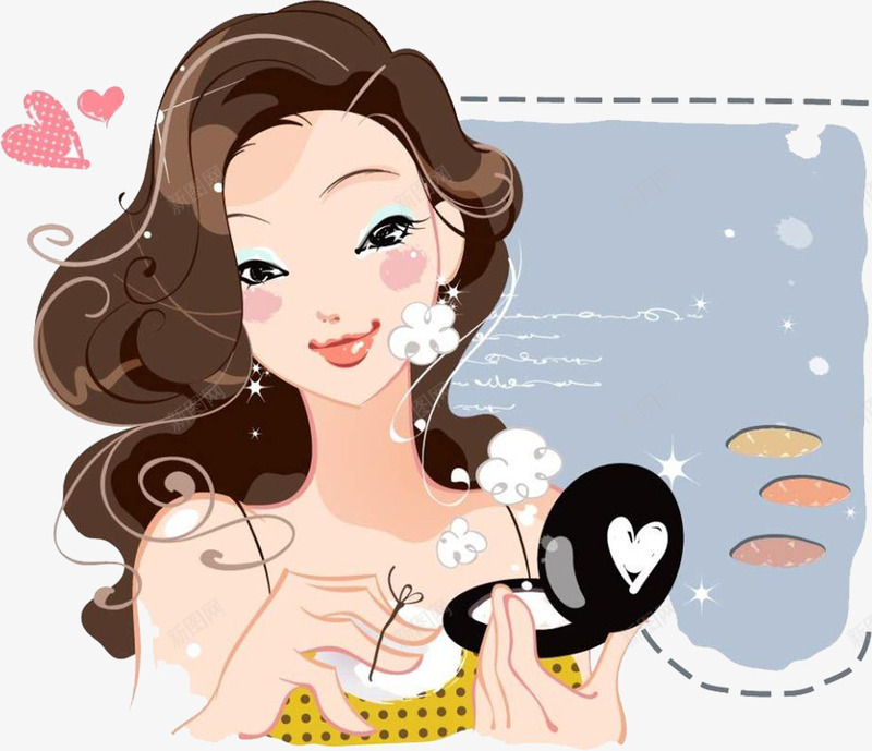 教你化妆png免抠素材_新图网 https://ixintu.com 化妆 化妆师 卡通化妆师 学习化妆 拉筒