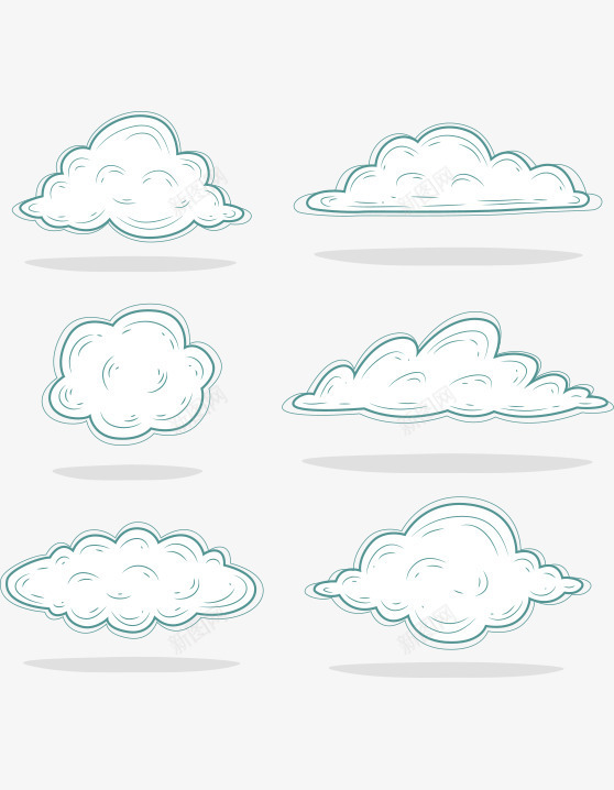 手绘单线可爱的云彩png免抠素材_新图网 https://ixintu.com 一朵云 云彩 云朵 单线 卡通的手绘云朵 可爱 手绘 淡淡的云