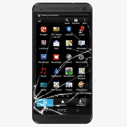 黑色HTC手机碎屏素材