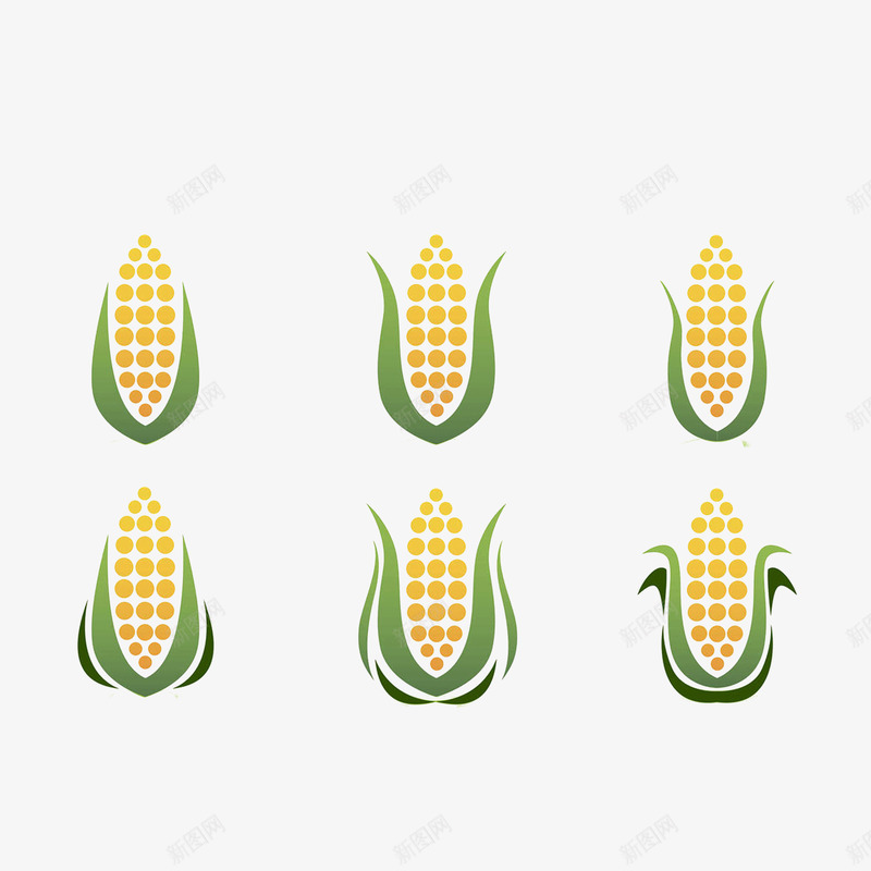 玉米成熟过程简约风格png免抠素材_新图网 https://ixintu.com 手绘五谷杂粮 手绘图 玉米粗粮 简约风格