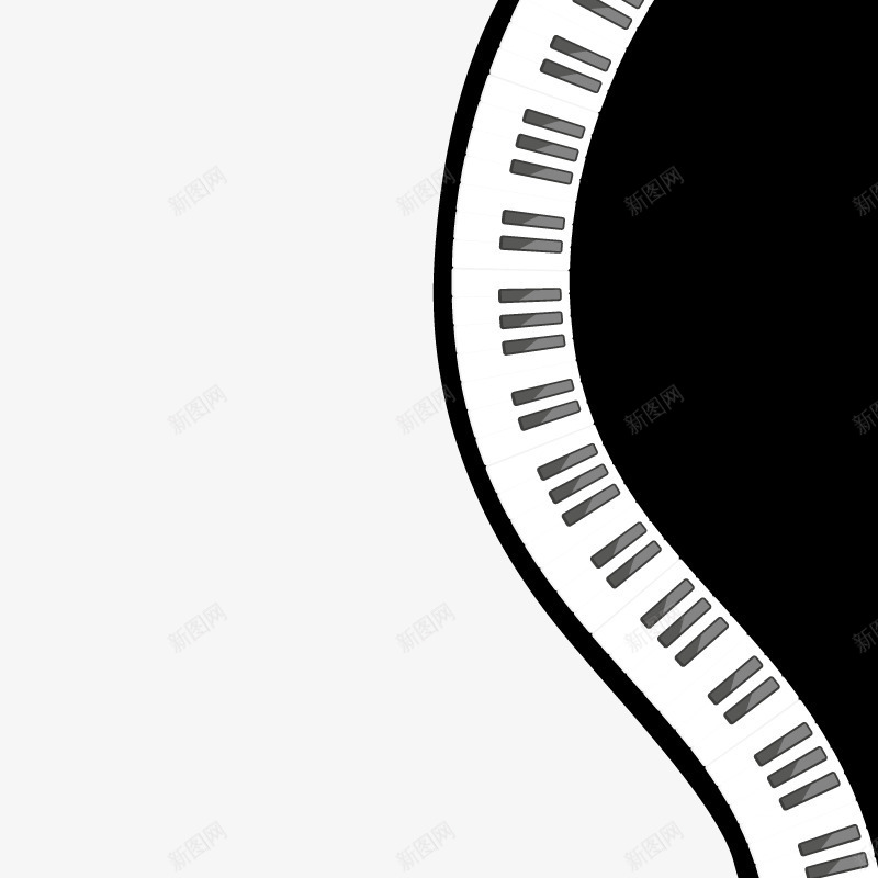 黑白琴键矢量图ai免抠素材_新图网 https://ixintu.com 乐器 琴键 背景 艺术 钢琴 矢量图