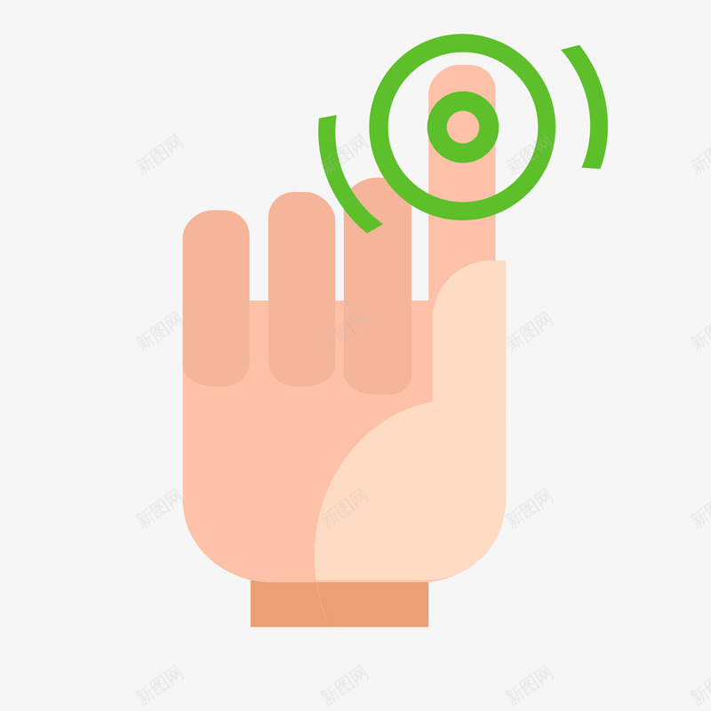 彩色圆角扁平化手指点击元素图标png_新图网 https://ixintu.com 卡通图标 圆圈 圆角 彩色 扁平化 手指 指纹 点击 科技
