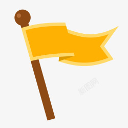荣誉的形状黄色旗帜卡通插画矢量图高清图片