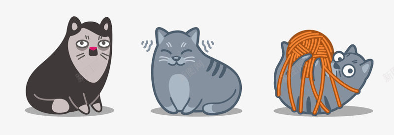 可爱猫咪搞怪图标png_新图网 https://ixintu.com 可爱 手机图标 猫咪 白色