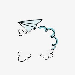 卡通扁平化飞机云彩矢量图素材