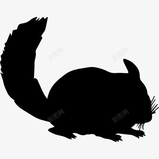 南美洲栗鼠动物剪影图标png_新图网 https://ixintu.com 动物 动物王国 哺乳动物 形状 轮廓 龙猫