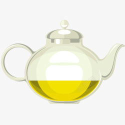 玻璃茶壶和茶水插画矢量图素材