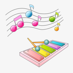儿童玩具手绘音乐乐器矢量图高清图片