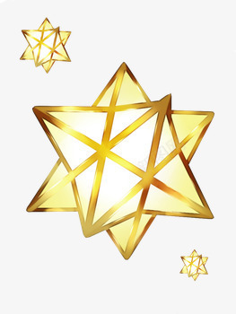星星形状的灯png免抠素材_新图网 https://ixintu.com 六角星 创意 发光 灯 素材 黄色